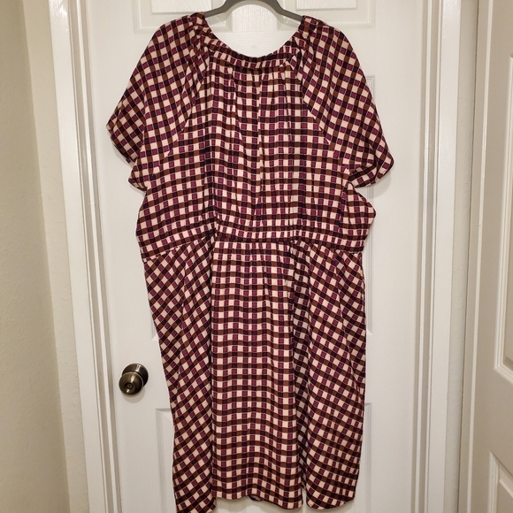NWT Ava & Viv Brown Purple Gingham Dress Size 4X - Picture 6 of 12